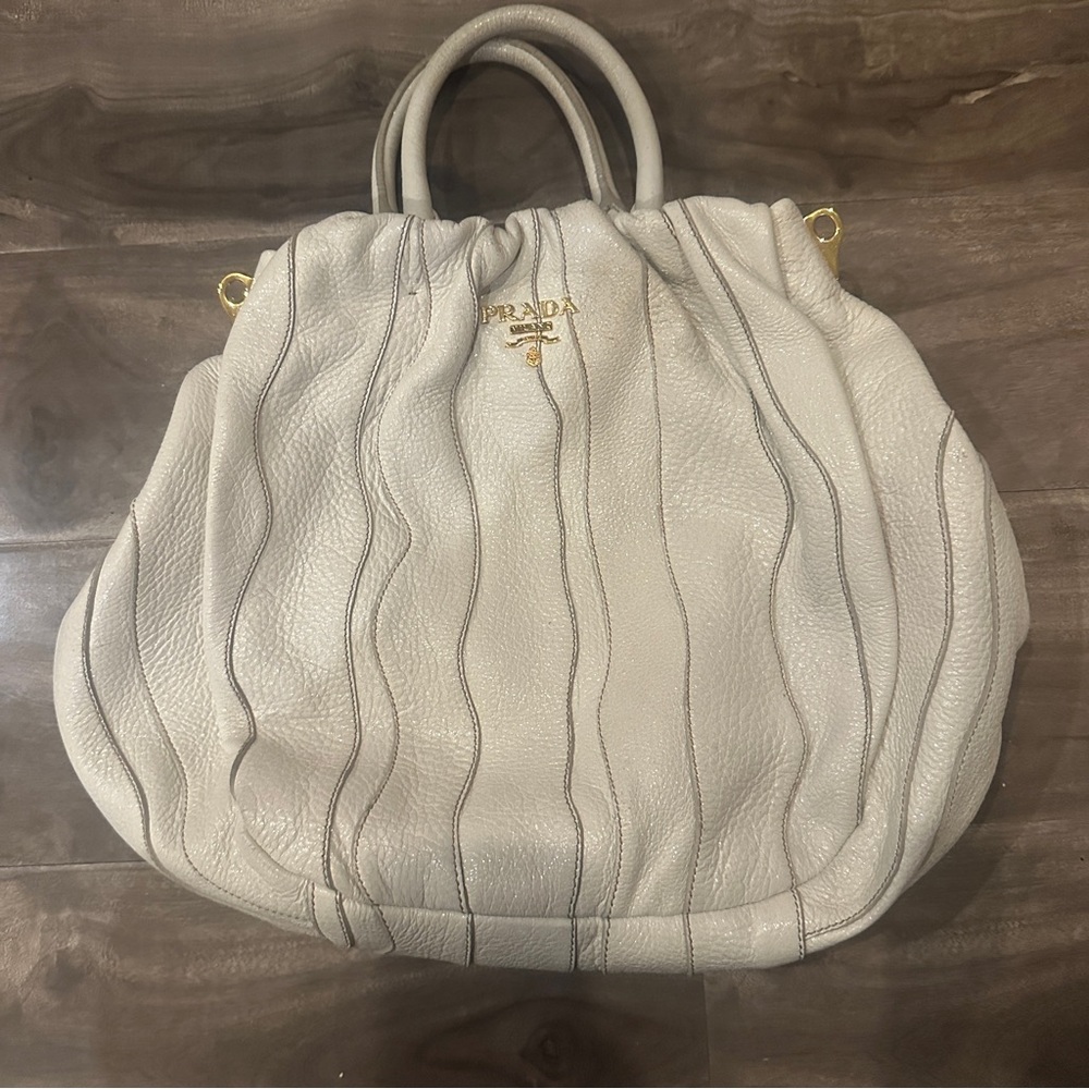 Prada white leather bag